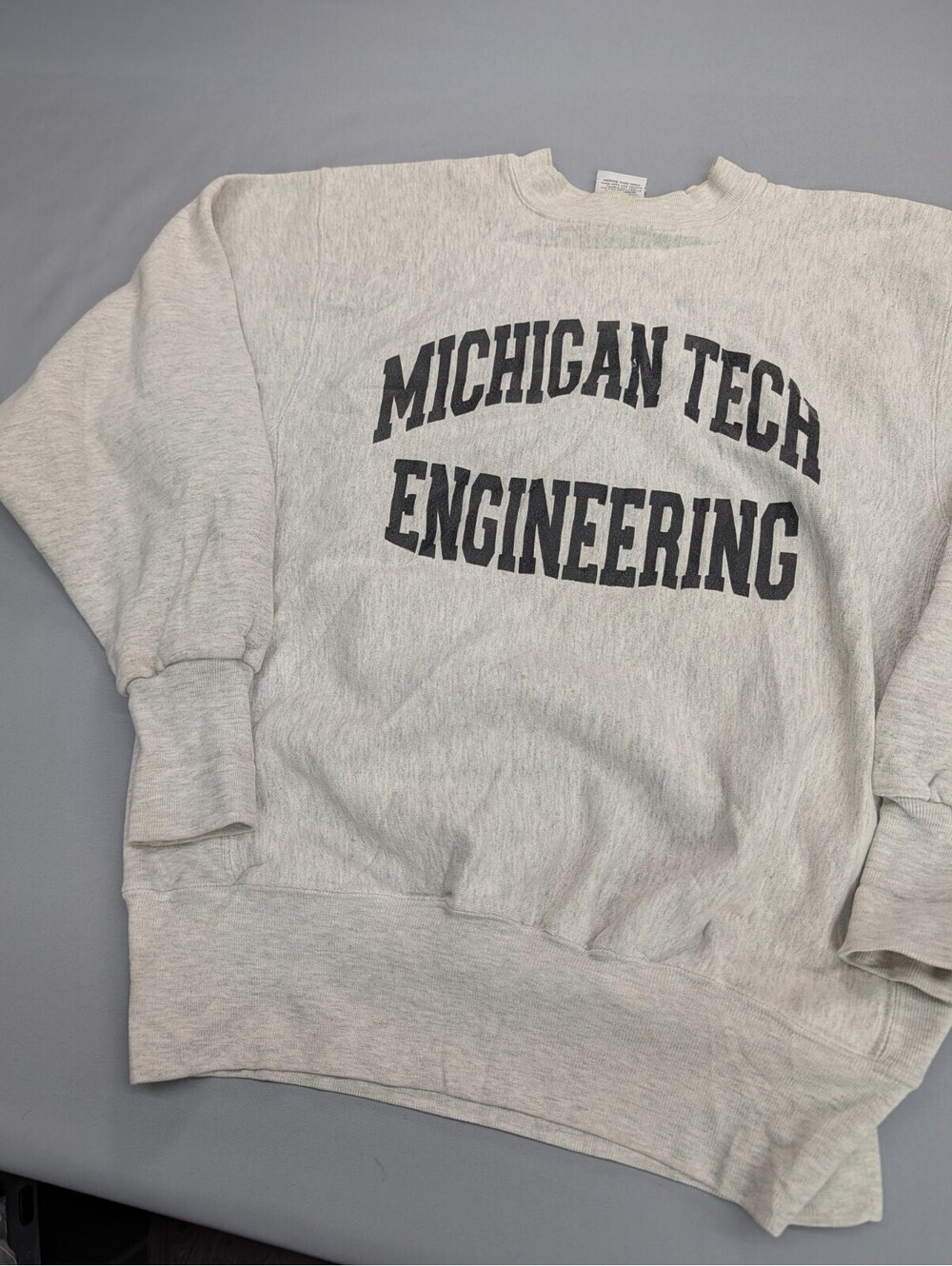 Michigan Tech Sweatshirt Rugged Sweats Crewneck Grey L USA